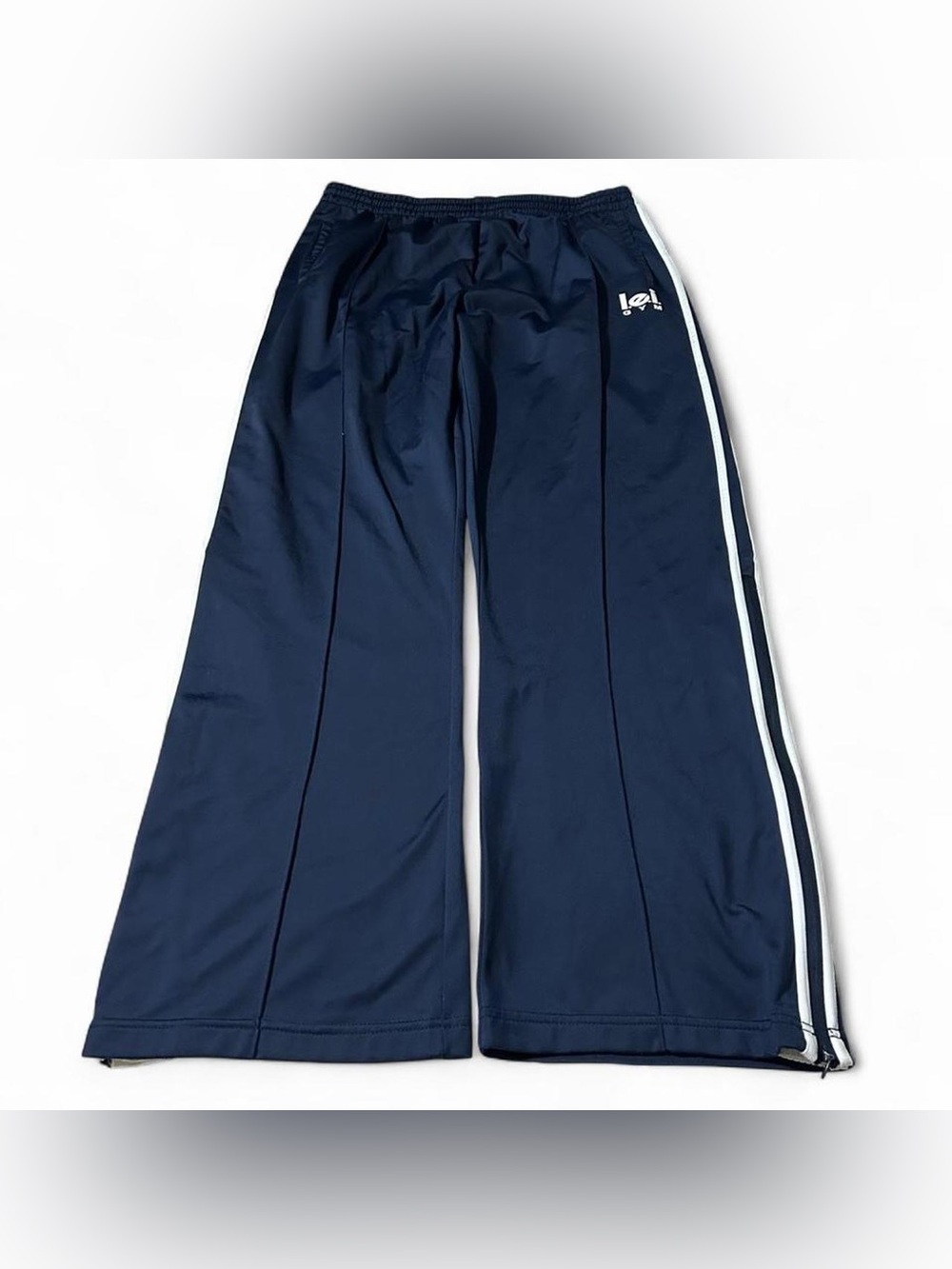 Vintage Y2K LEI Gym Baggy Pleated Track Pants Navy Size XL